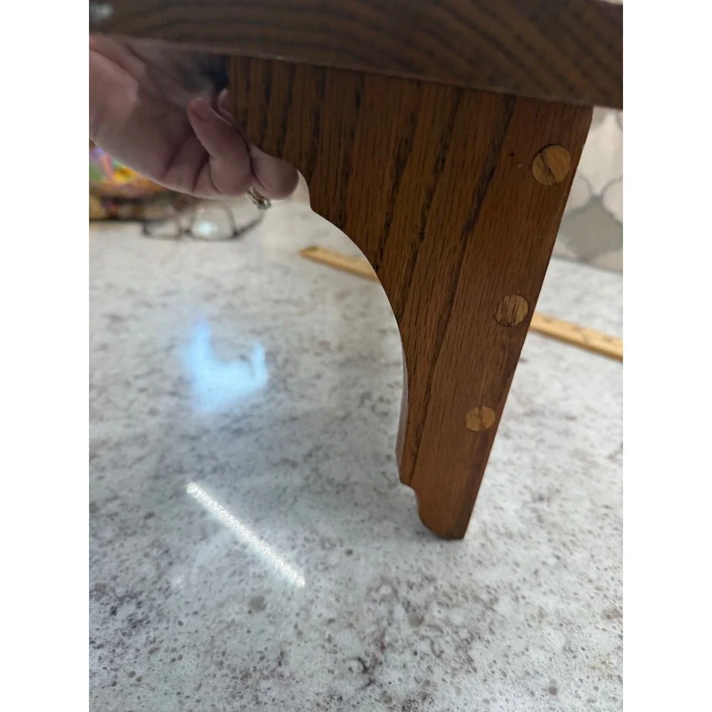Vintage Oak Wood Wall Shelf Heart Cutout Farmhouse Floating Plate Display Rack